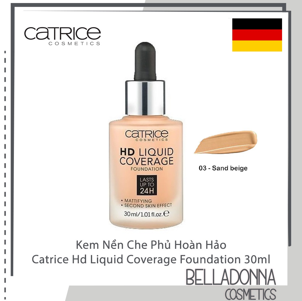 Kem Nền Che Phủ Hoàn Hảo Catrice Hd Liquid Coverage 30ml #020 Rose Beige