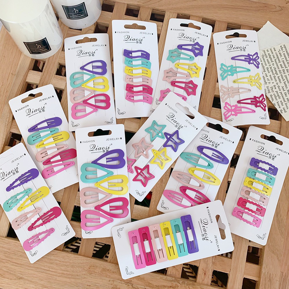 [HCM]Set 6 Kẹp Tóc Nhiều Màu Đáng Yêu Cho Mẹ Và Bé