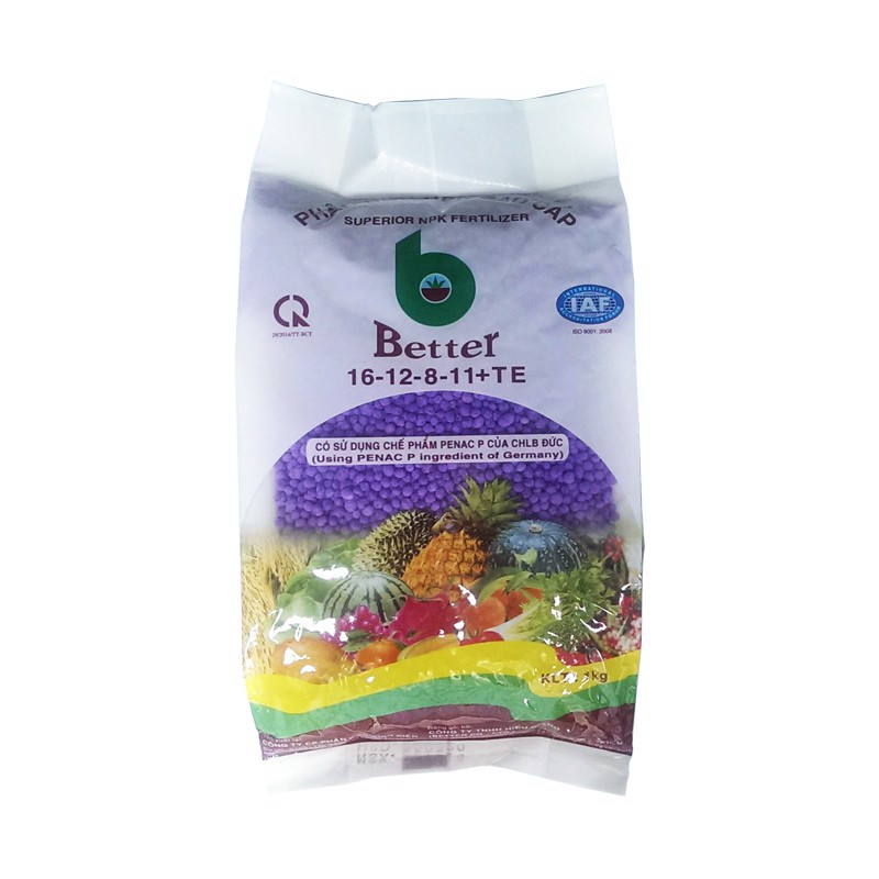 (COMBO 2 GÓI) BETTER (TÍM) 16-12-8-11 + TE (1KG) - PHÂN BÓN NPK CAO CẤP.