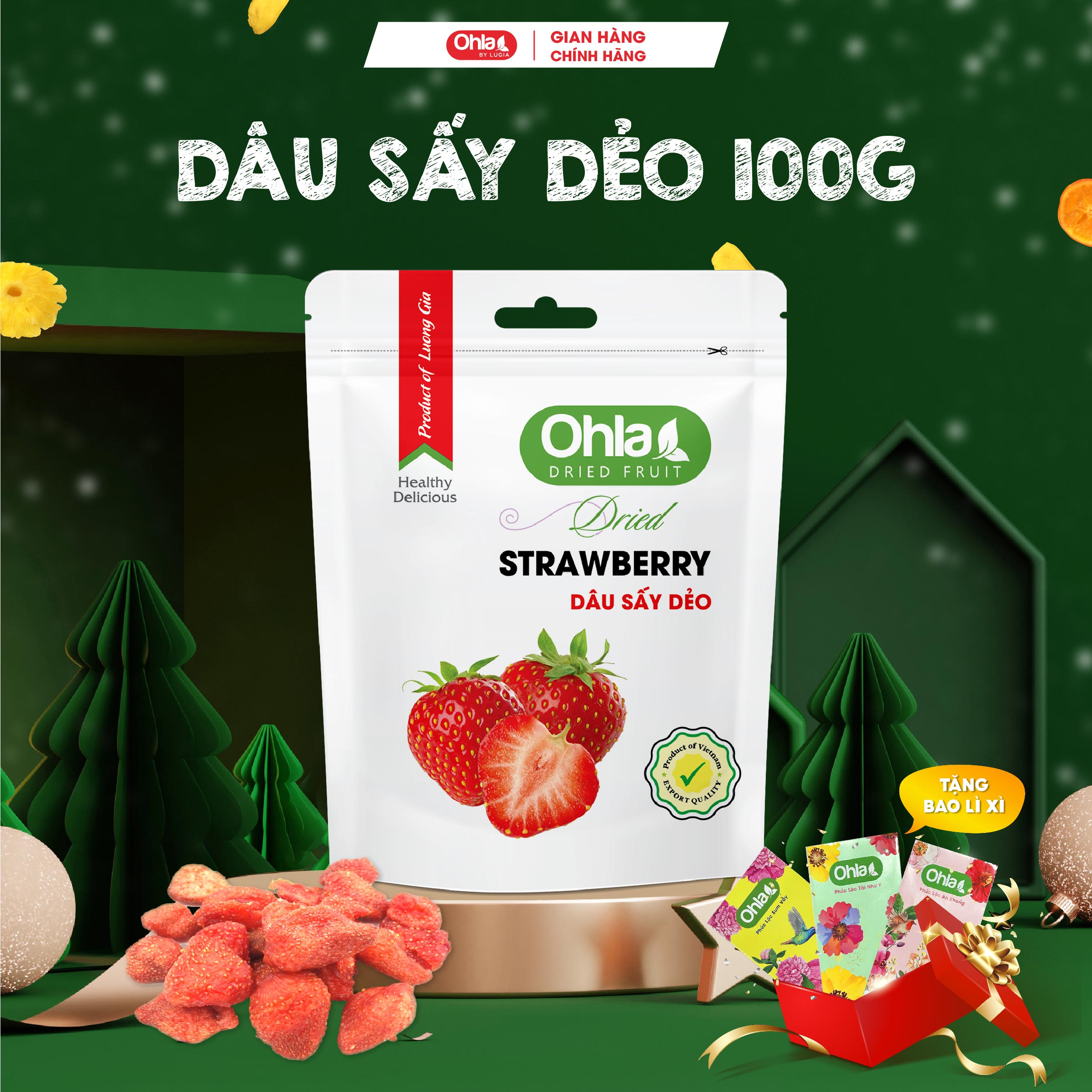 Ohla Dried Strawberries 100g