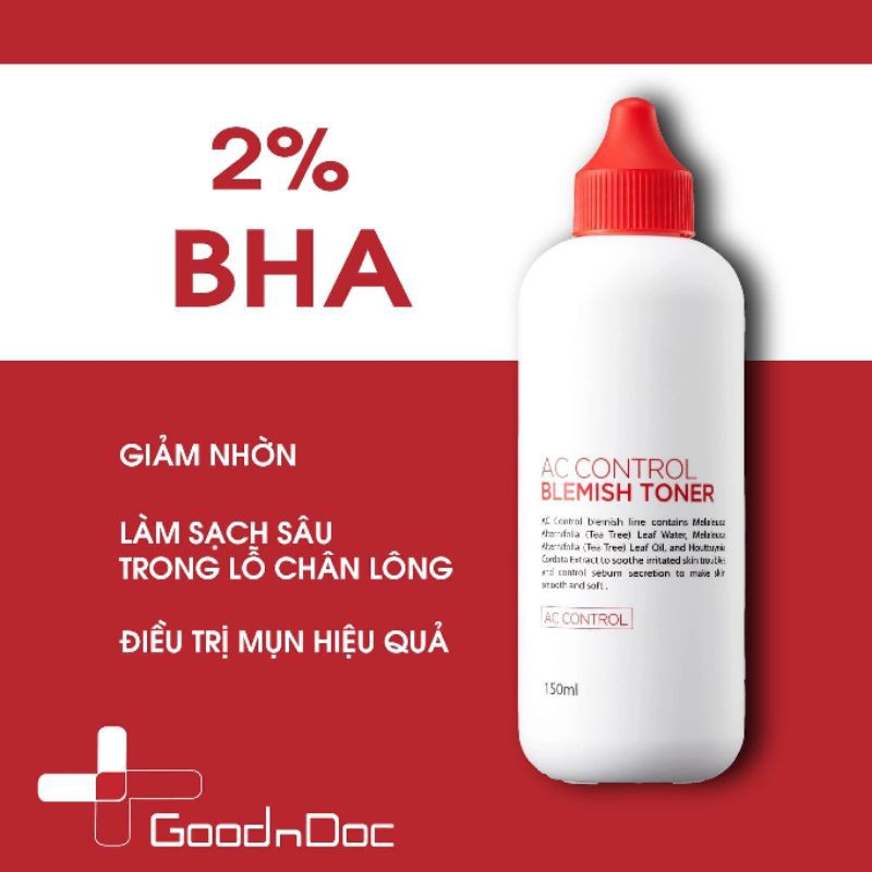 Nước Hoa Hồng Cho Da Mụn GoodnDoc AC Control Blemish Toner