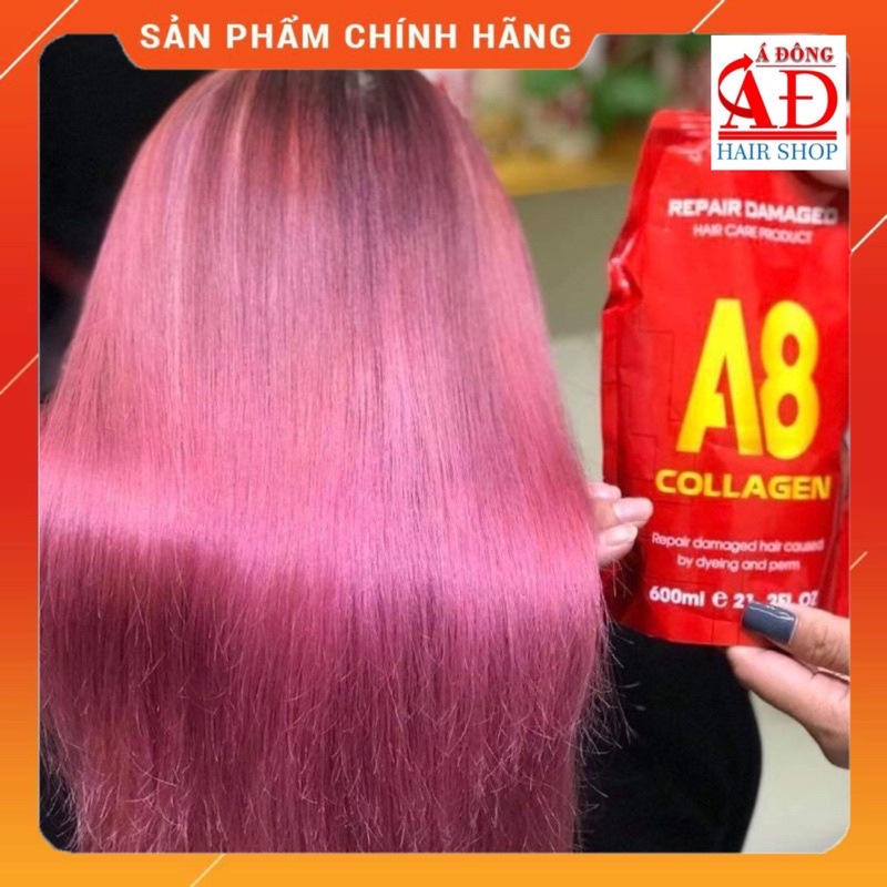 DẦU HẤP Ủ TÓC COLLAGEN A8 PHỤC HỒI SIÊU MƯỢT (ĐỎ) 600ML