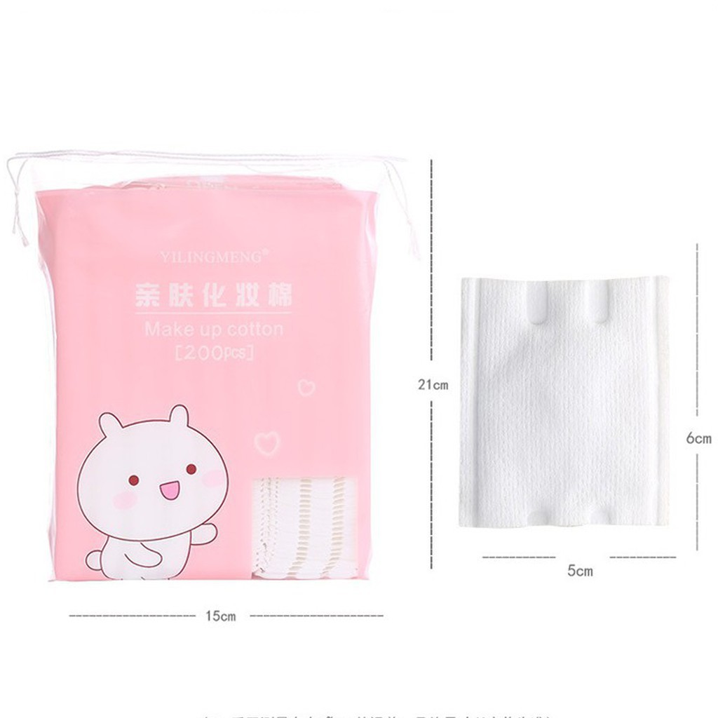Bông tẩy trang cotton YILINGMENG 200 MIẾNG - Hecca