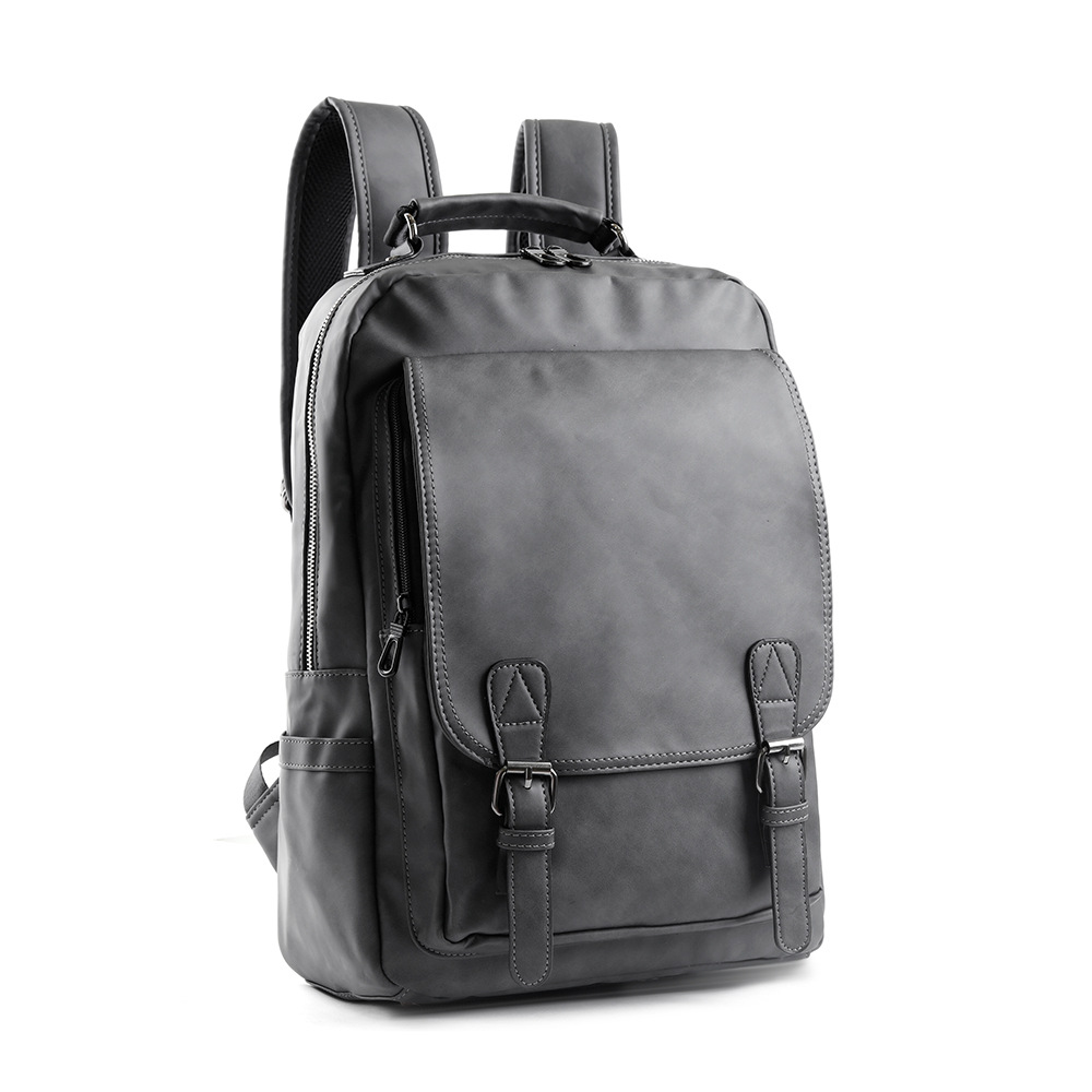 Balo da nam da bò balo laptop ba lô đeo đi học cặp đen trơn đơn giản phong cách thời trang backpack đen xịn MINA