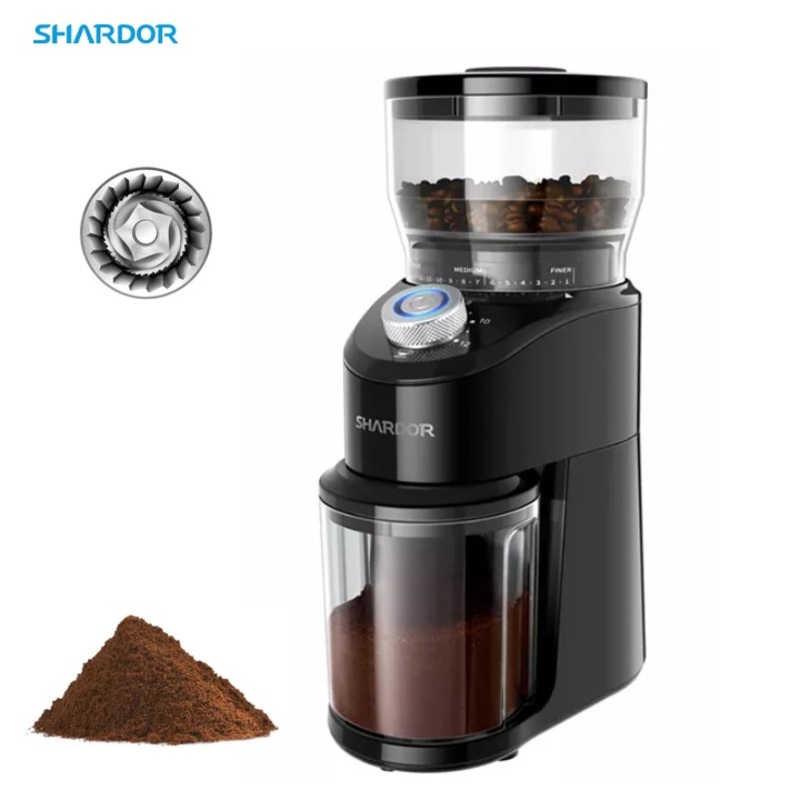 Máy xay hạt cà phê cao cấp Shardor CG845B, công suất 200W, tích hợp 14 chế độ xay hạt cà phê, lưỡi xay hình nón - Bảo hành chính hãng 12 tháng