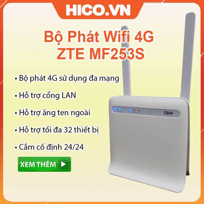 Bộ Phát Wifi 4G Zte Mf253s 150mb – Kết Nối 32 Thiết Bị – Chuyên Lắp Xe Khách, Văn Phòng