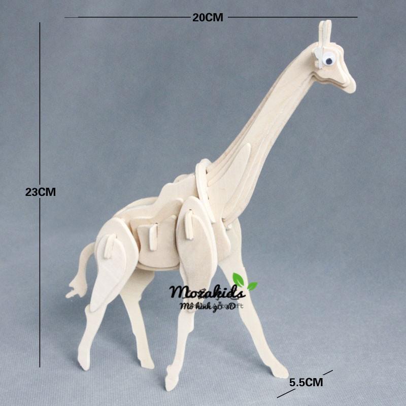 Mô hình lắp ráp gỗ 3D  (ĐV-01)  Con Hươu Cao cổ