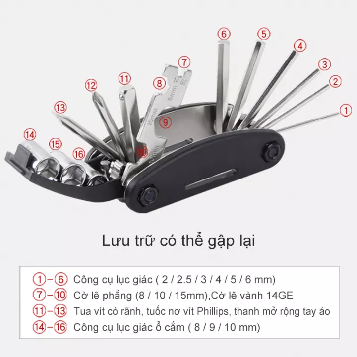 [HCM]Bộ dụng cụ sửa xe đạp đa năng 16 in 1