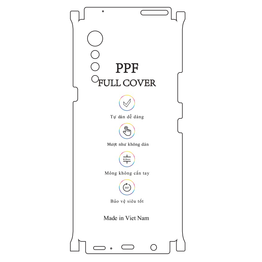 Dán dẻo PPF LG Velvet (Snap 845) mặt sau full viền