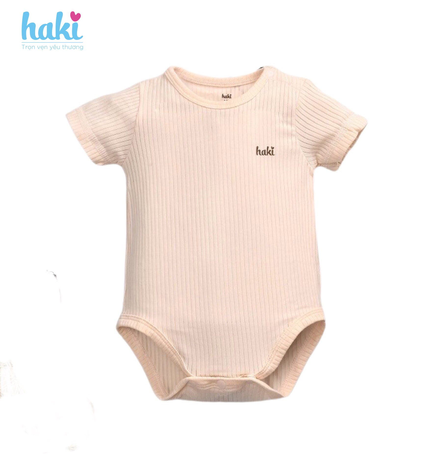 Body chip cộc tay cài vai vải sồi cao cấp HAKI (4-12kg); body cho bé trai bé gái, body suit cho bé sơ sinh BM008