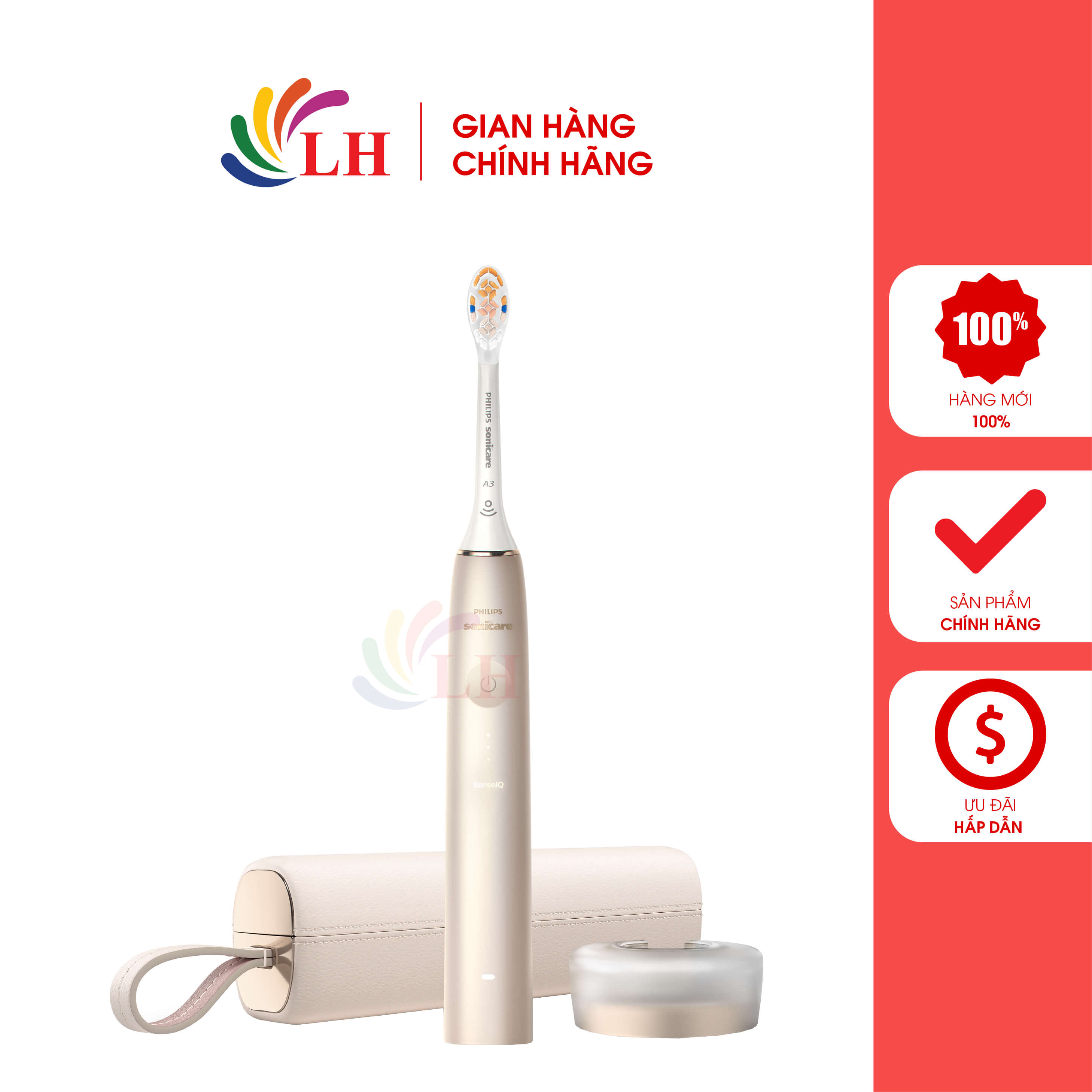 Bàn chải điện Philips Sonicare 9900 Prestige HX9992/21 - Thiết kế đẹp, sang trọng, chuyển động 62000 lần/phút, điều khiển cảm ứng liền mạch