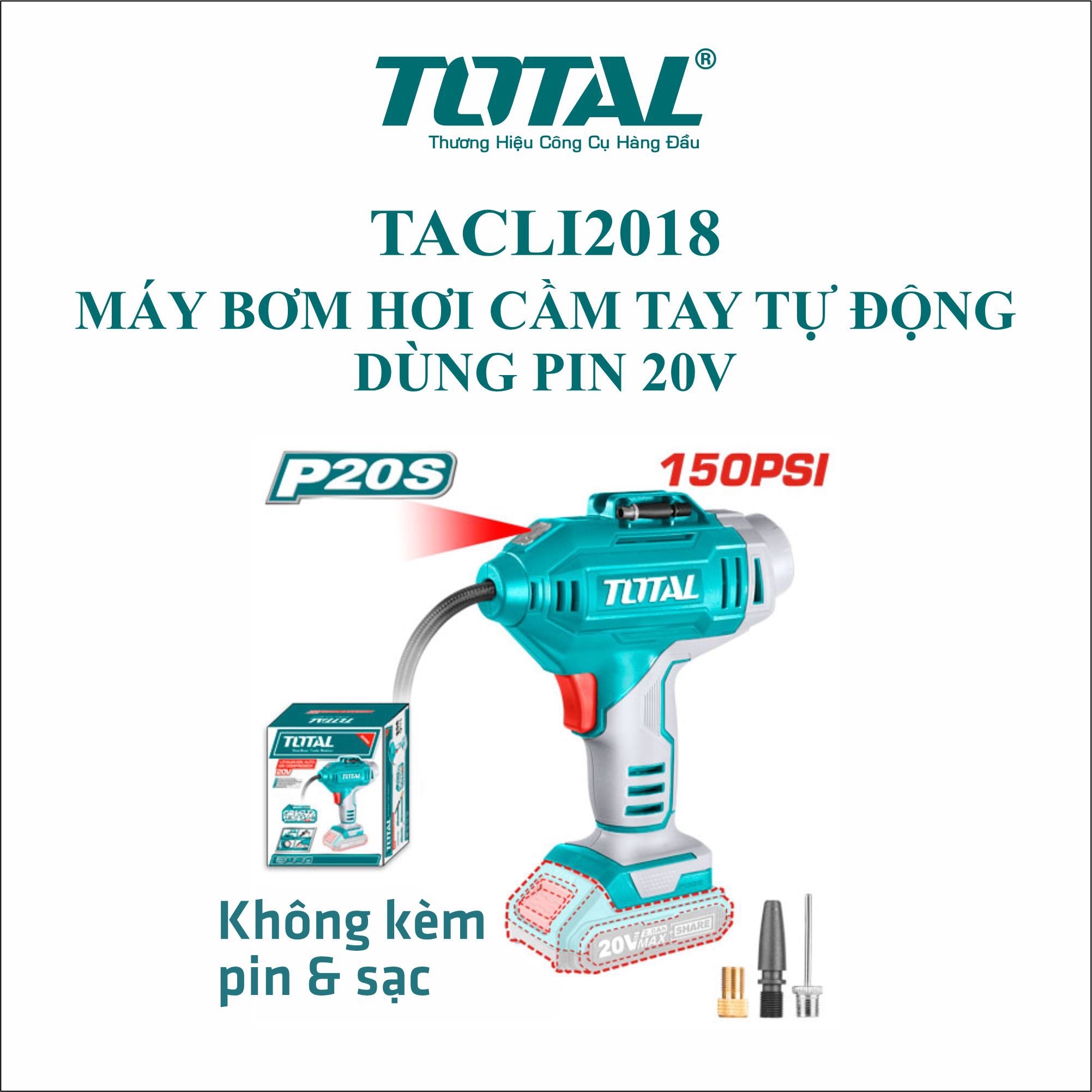 Máy bơm hơi dùng pin 20v total tacli2018 và tacli20011
