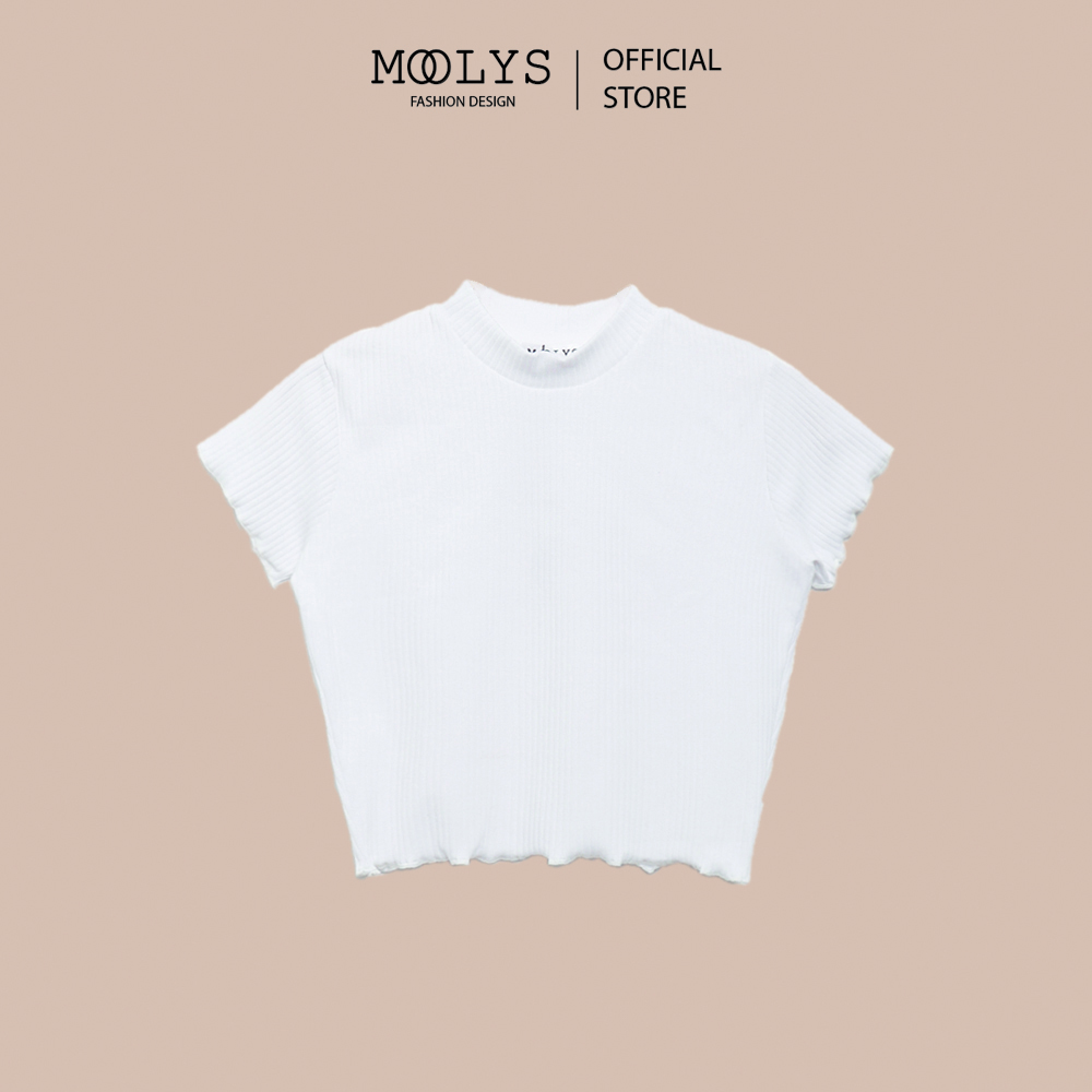 Áo crop top thun gân đơn giản Moolys MC008