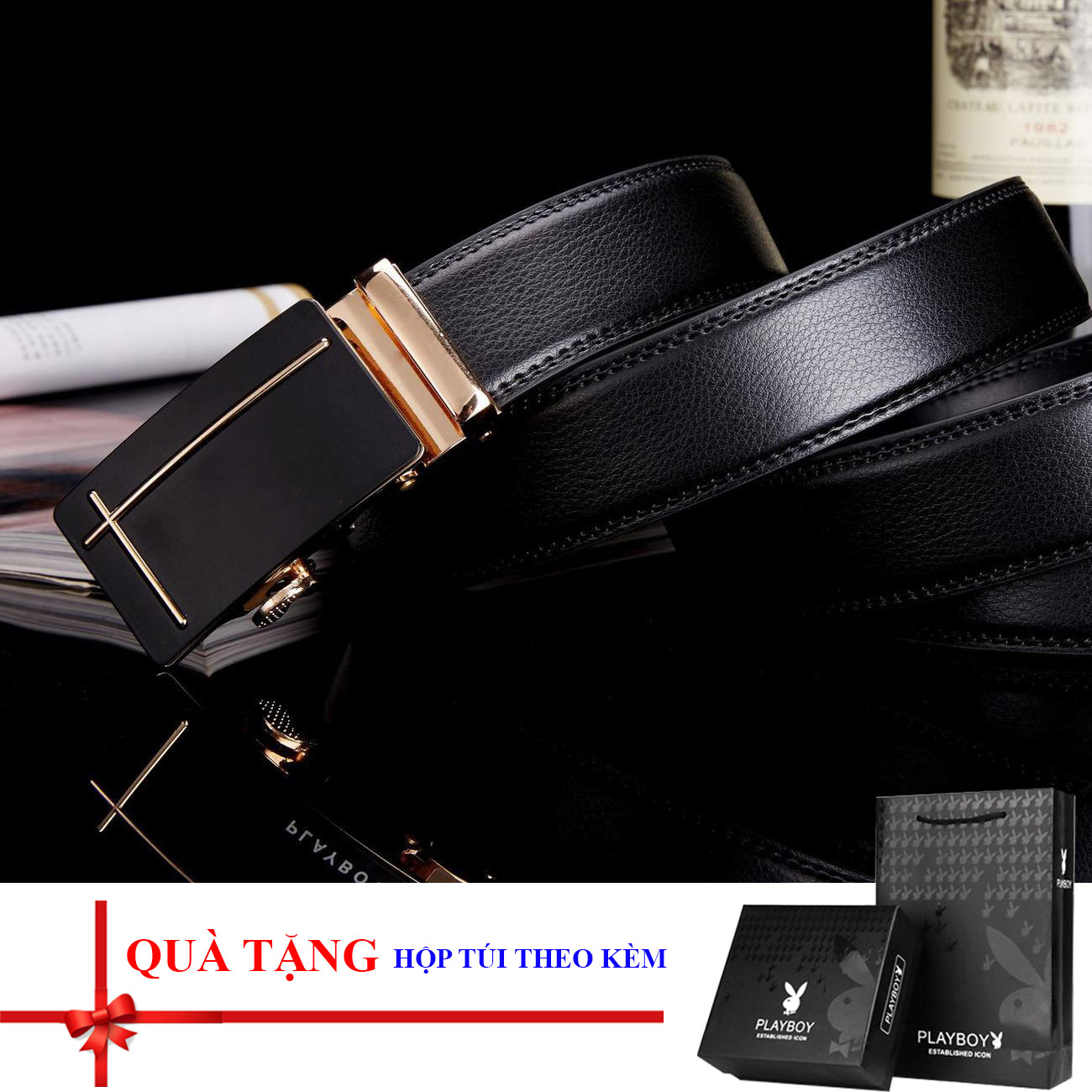 Bộ quà tặng 2021 - Thắt lưng / dây nịt nam thời trang, loại khóa tự động