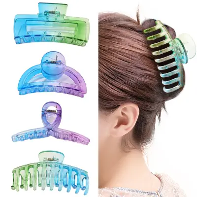 DAOQIWANGLUO Korean Style Fashion accessories Shark Gradient Color Hairpin Back Of Head Headwear Grab Hair