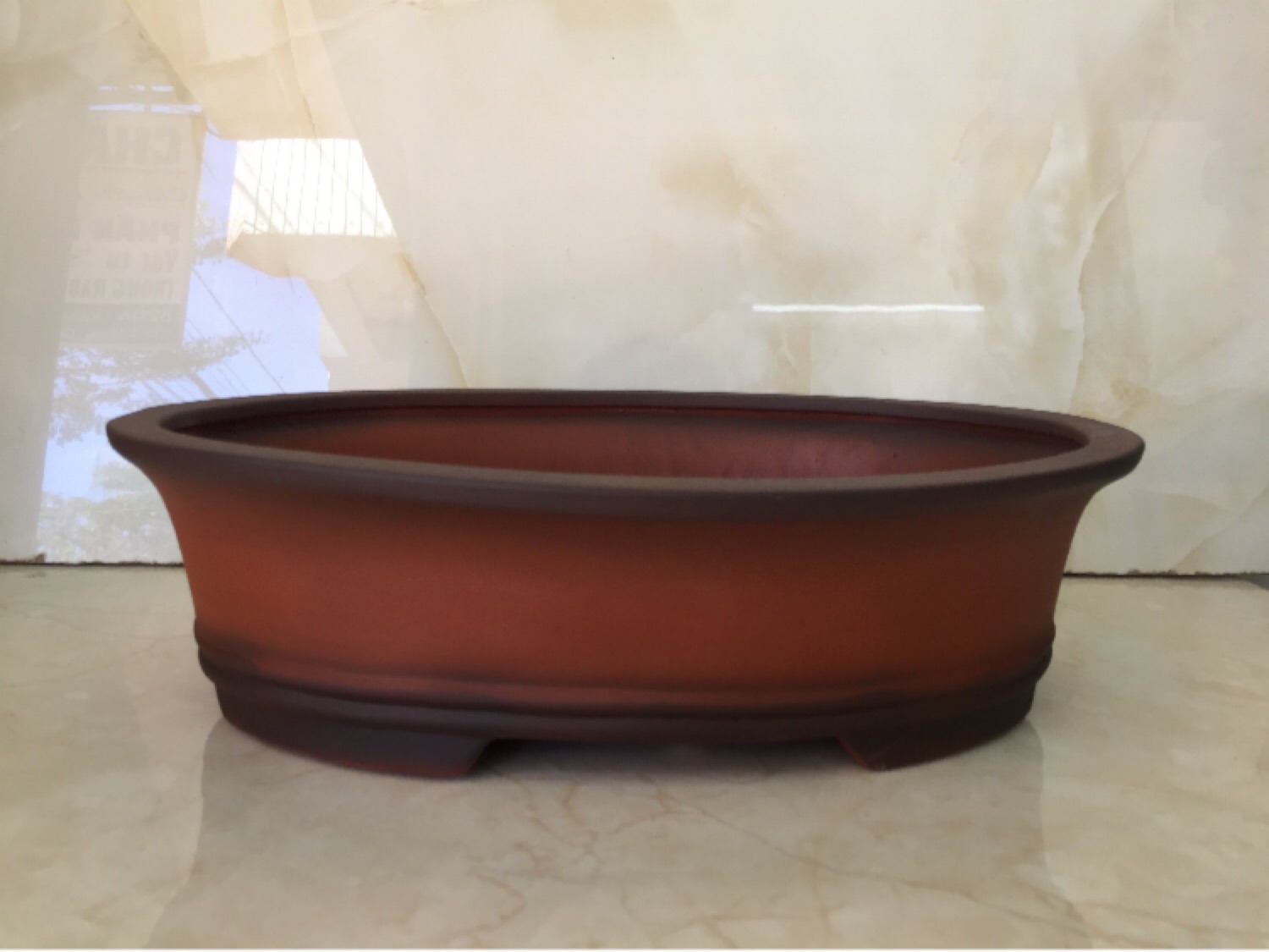 Chậu đất nung Bonsai ovan kiểu Nhật (size 1)