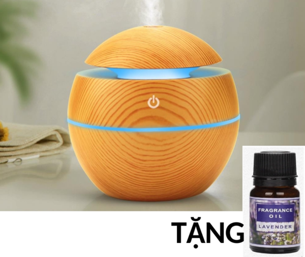 Máy phun sương tạo ẩm - máy tạo độ ẩm khuyêch tán tinh dầu làm thơm phòng -máy phun sương tạo ẩm điều hòa không khí vân gỗ hiện đạimáy khuếch tán xông tinh dầu ván gỗ tròn cao cấp tặng kèm 1 lọ tinh dầu thiên nhiên 10ml