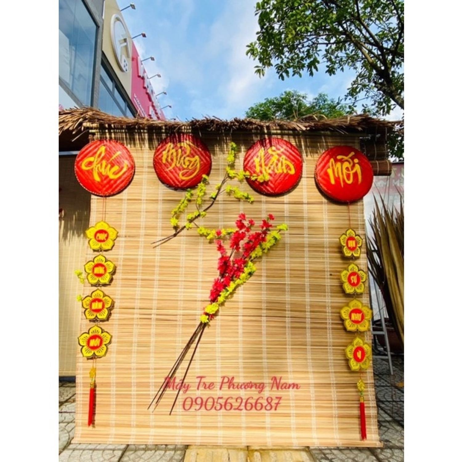 Sét mành tre trang trí tết nguyên sét 03