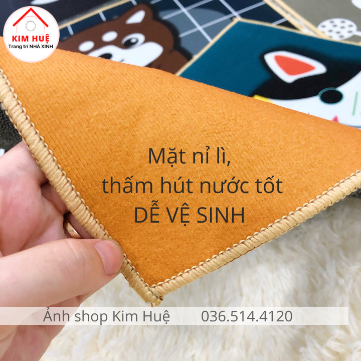 Thảm lau chân nhà Bếp chùi chân trải sàn hình thú phòng khách phòng tắm 3d chống trượt cao cấp đế cao su hút nước - Trang trí Hưng Chiếu