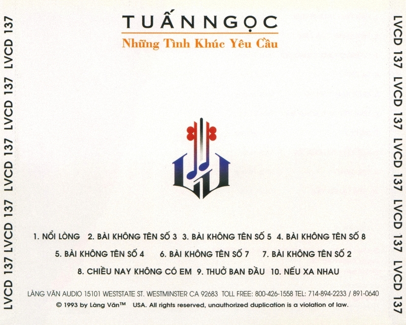 Bộ 6 đĩa cd nhạc Tuấn Ngọc 2