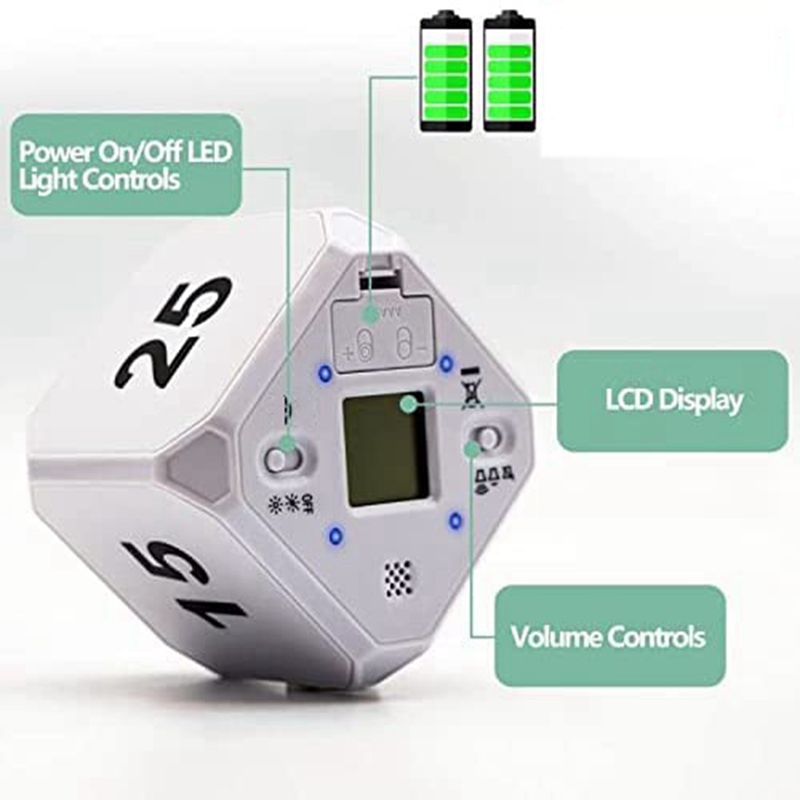 Cube-Timer Kitchen Timer Gravity Sensor Flip Meditation Timer for Time Management and Countdown 5-15-25-45 Min