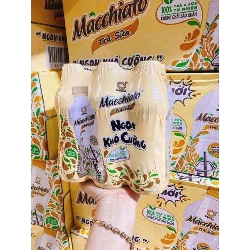 Trà sữa Không Độ macchiato 268ml - lốc 6 chai ( thùng 4 lốc )
