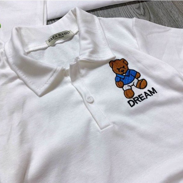 Áo Thun Cổ Be Polo Thêu Dream Gấu.