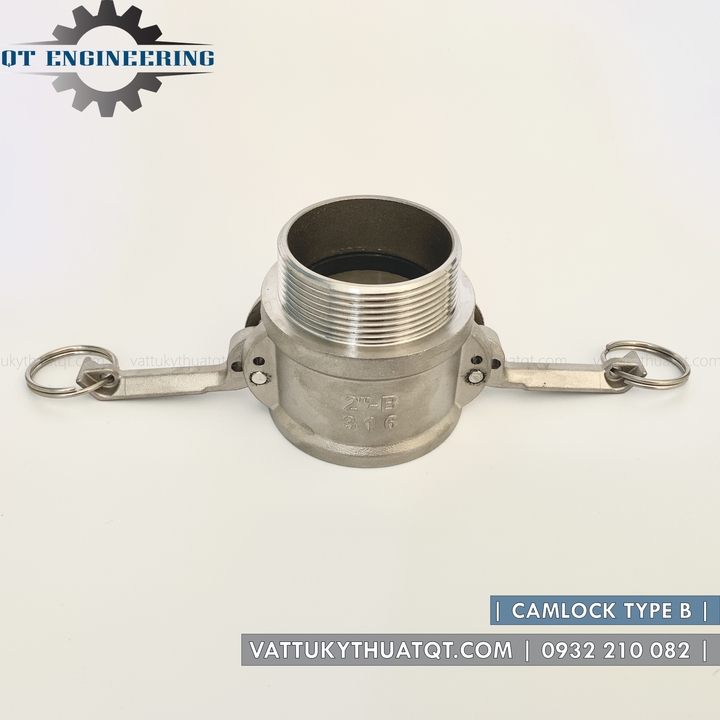 Khớp nối nhanh Camlock INOX 304 Kiểu B | DN65,DN80 (phi 76,90) [VATTUKYTHUATQT.COM]