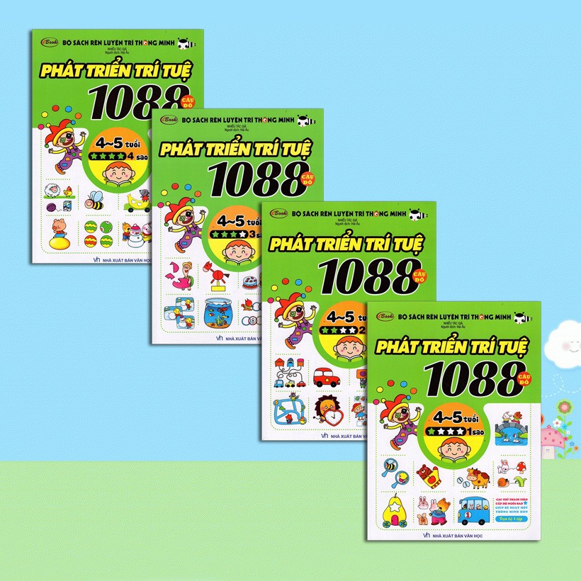 Sách 1088 câu đố phát triển trí tuệ 4-5 tuổi - phát triển thông minh vừa chơi vừa học