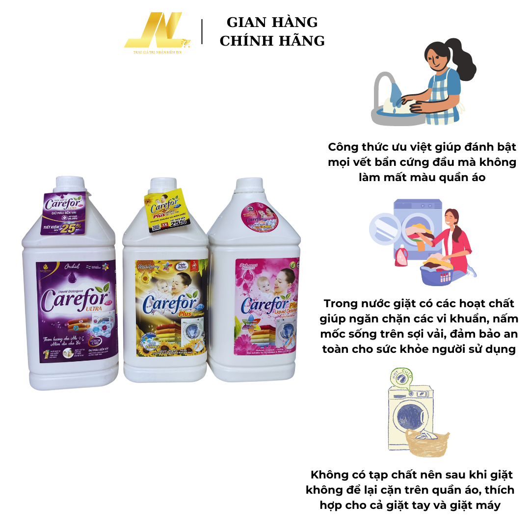 Nước giặt đậm đặc 6in1 Carefor 3500ml