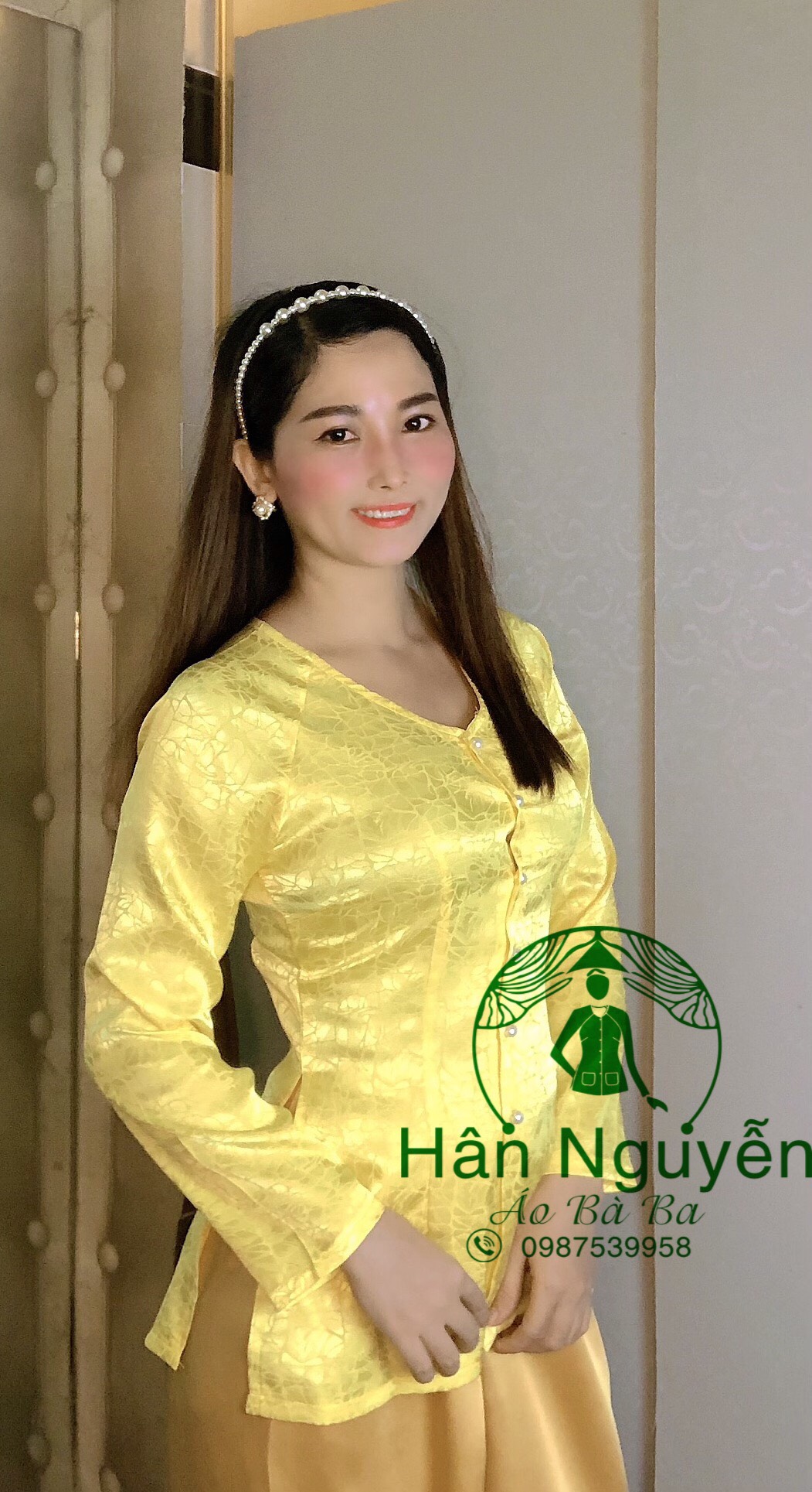 B.A42 - ÁO BÀ BA GẤM ĐÁ CỔ TIM (KÈM QUẦN )