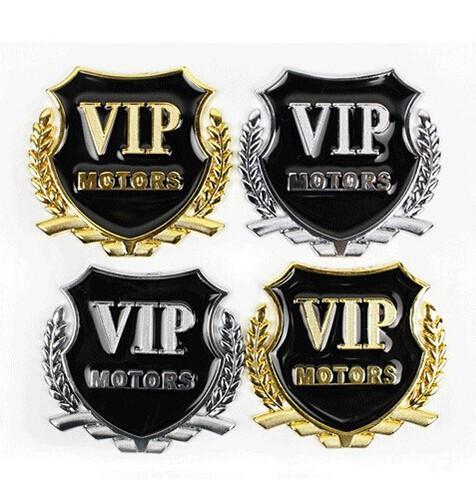 Bộ 02 decal Huy hiệu VIP bông lúa gắn ô tô trang trí