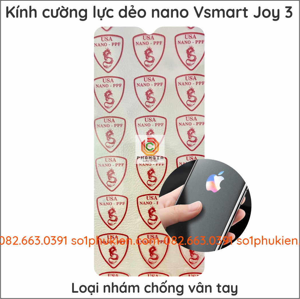 Dán cường lực dẻo nano vsmart joy 3 trong suốt