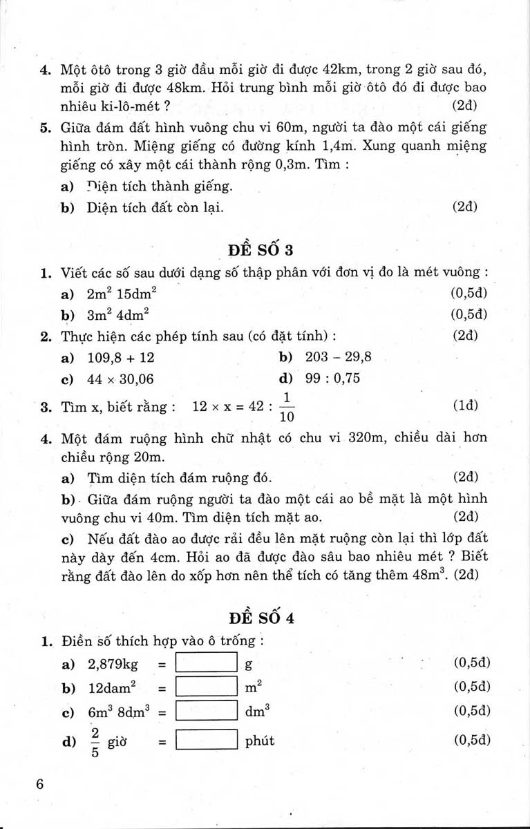 75 Bài Kiểm Tra Toán Lớp 5