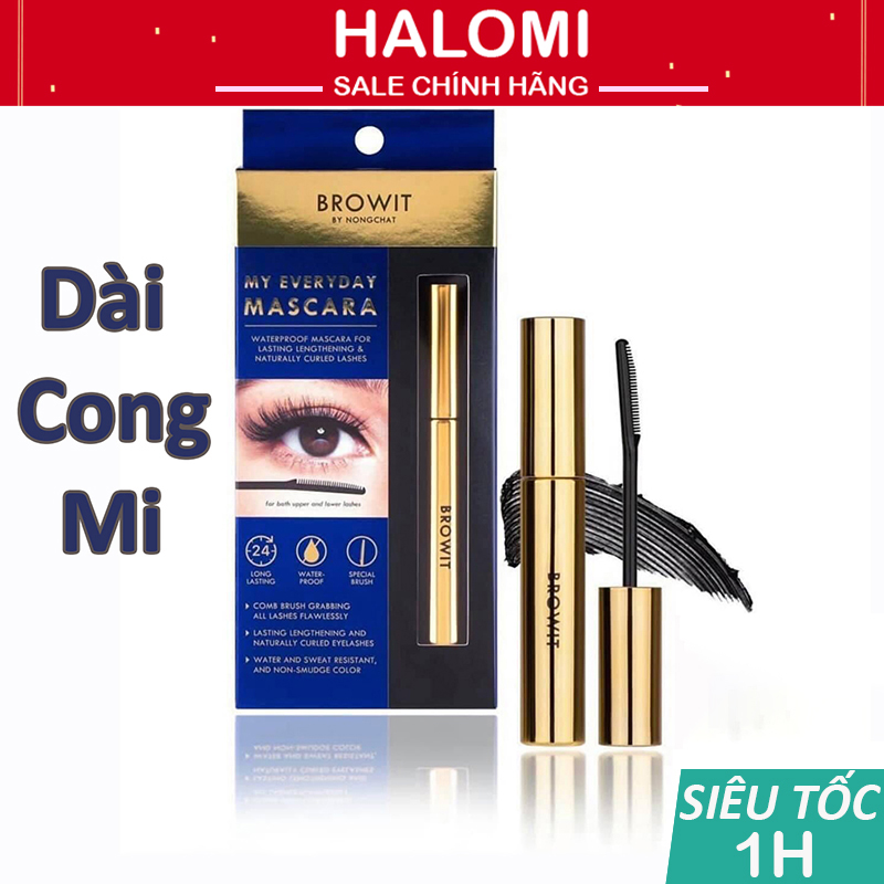 HOÀN TIỀN 15% - Mascara Nongchat Browit Thái Làm Dày Dài Mi Chuyên Dụng Cho Makeup HALOMI STORE