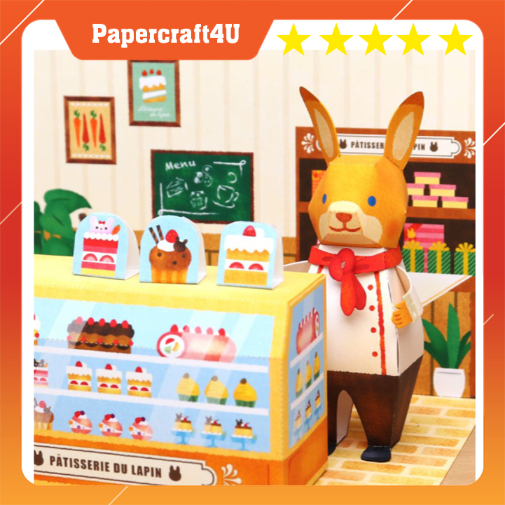 Mô hình giấy 3D - tiệm bánh của Gấu cute