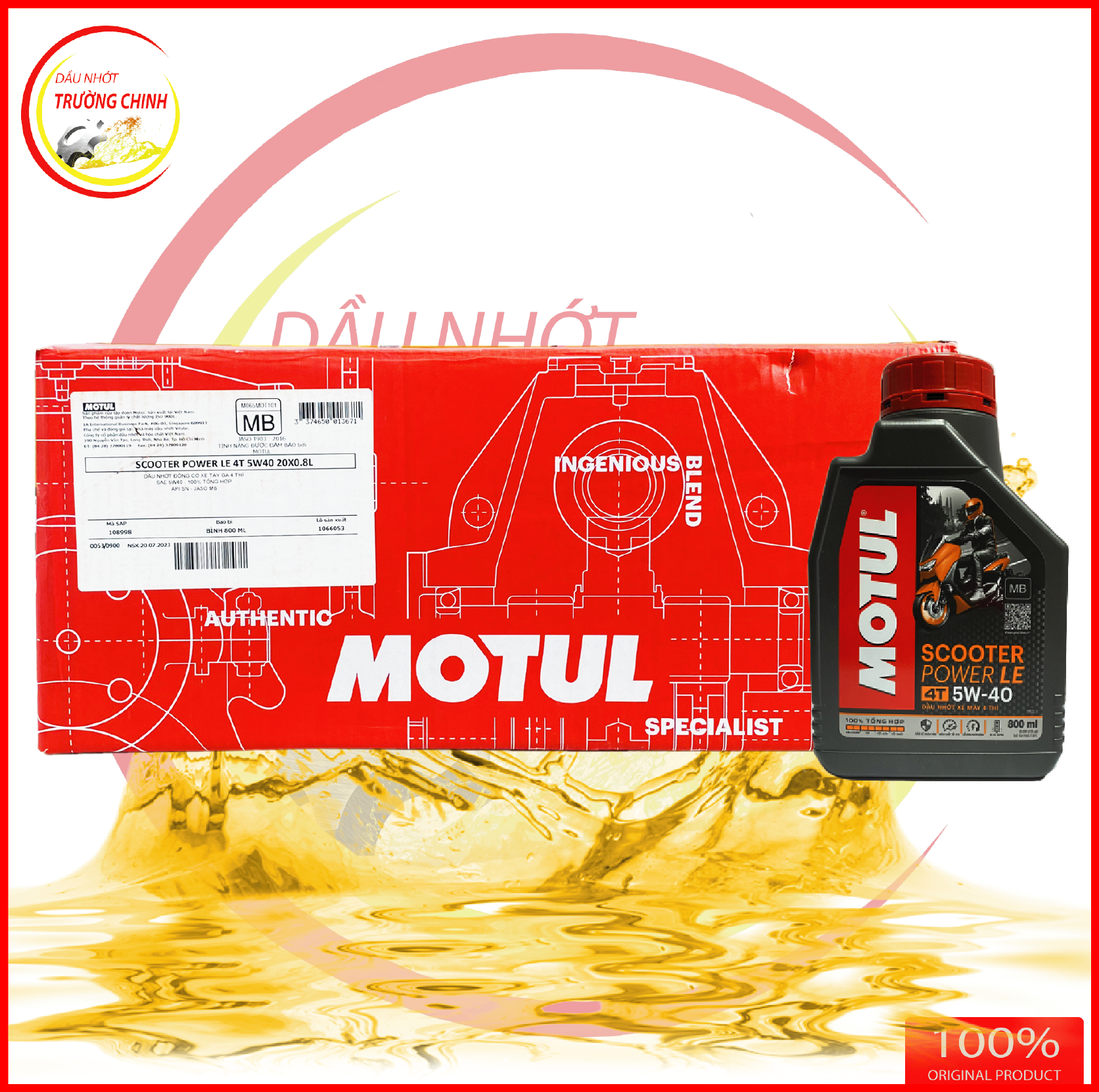 Thùng Nhớt Motul Scooter Power 5W40 tổng hợp 100% dành cho xe ga