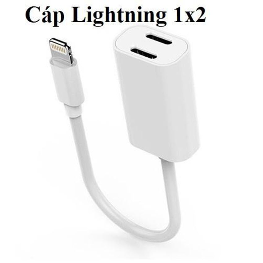 Cáp Lightning 2in1 chia Sạc và Tai nghe cho Iphone