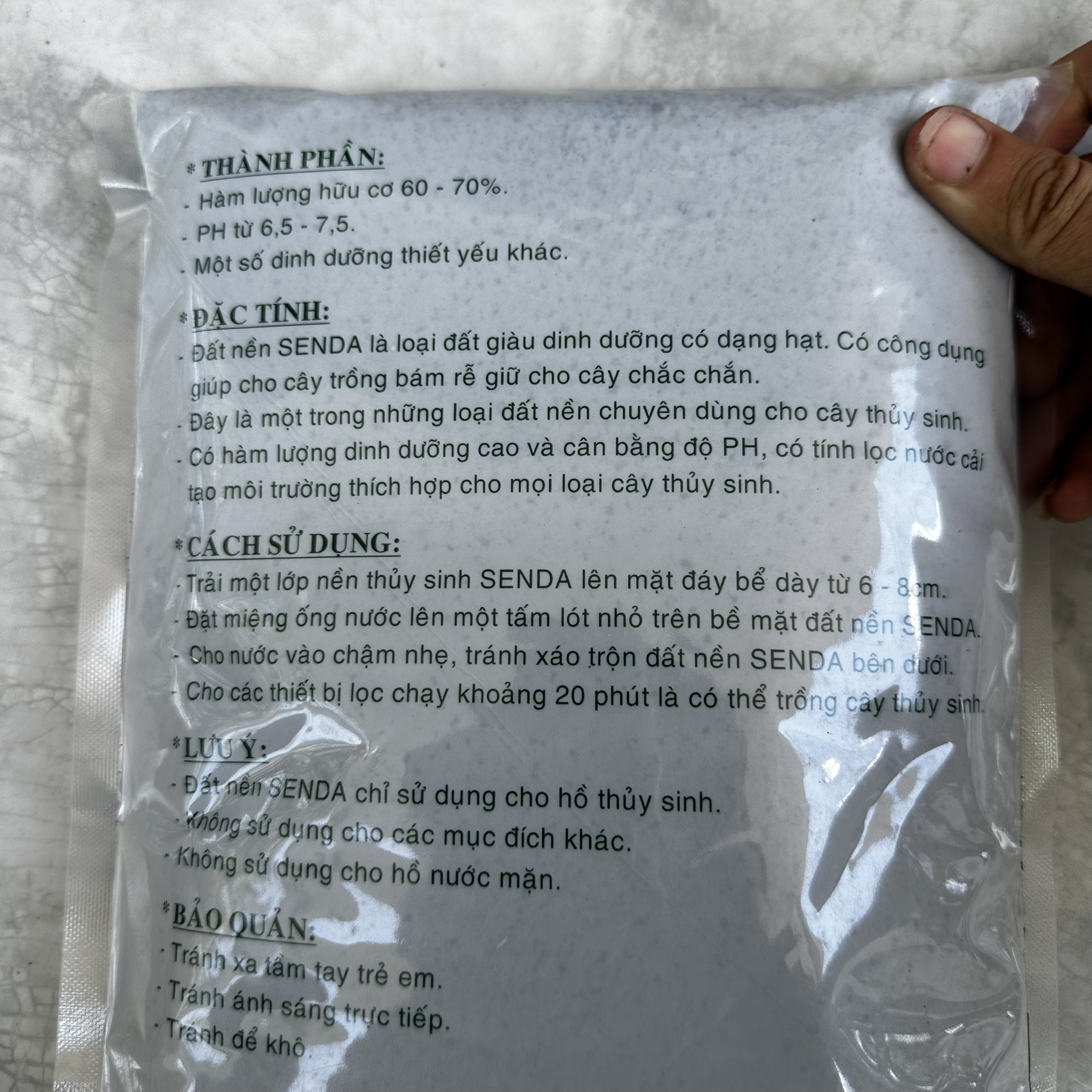 Phân nền thủy sinh Senda bao 2kg