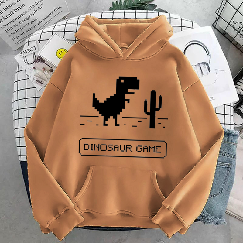 [Hoàn Tiền 15%] ÁO HOODIE UNISEX IN DINOSAUR GAME (NHIỀU MÀU)