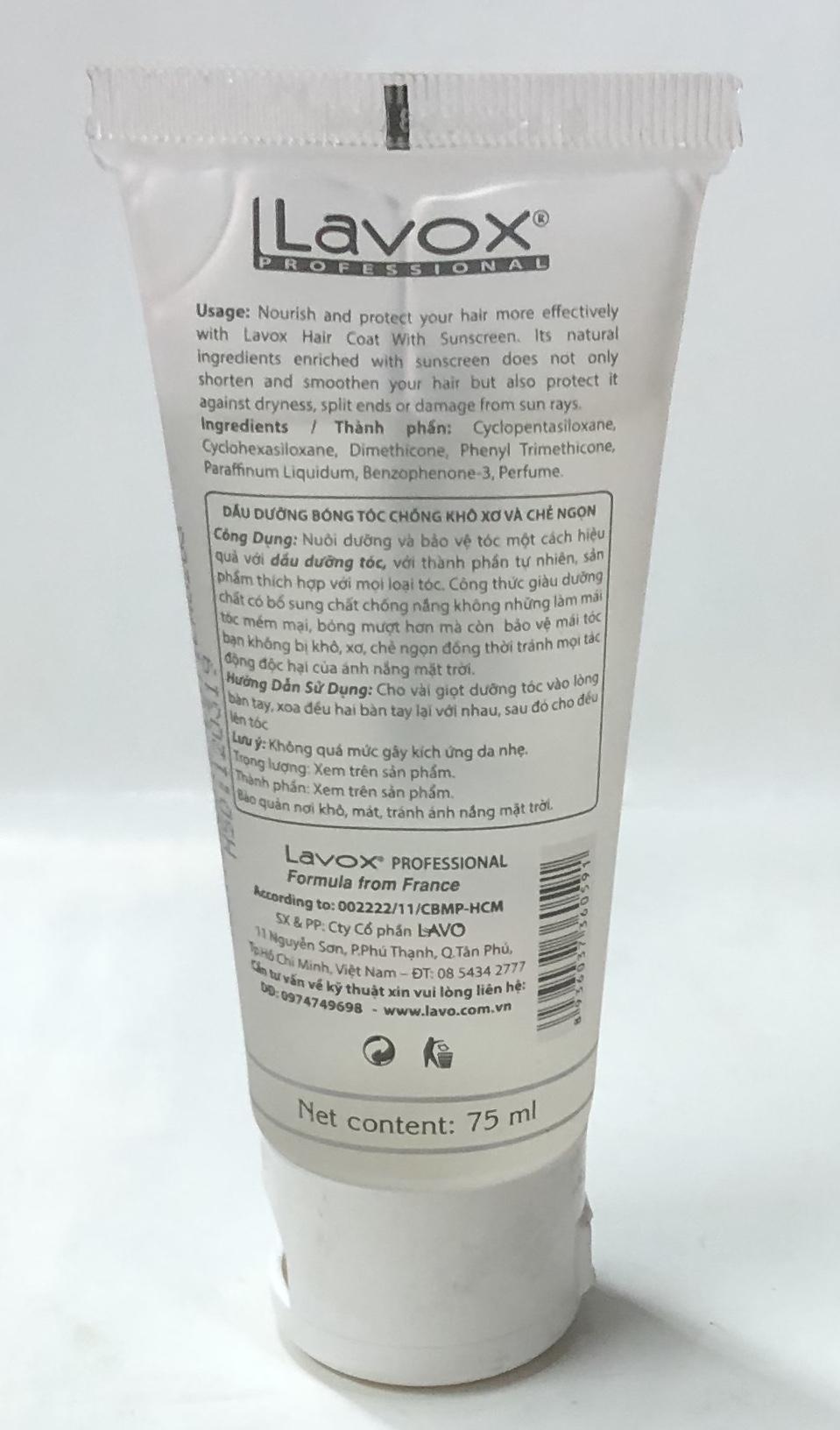 Dầu Bóng Tuýp Lavox Dưỡng Tóc Mềm Chắc Khoẻ 60ml