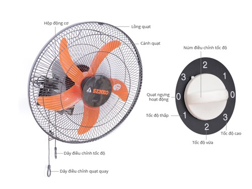 Quạt Senko treo 2 dây TC16 - SIÊU BỀN