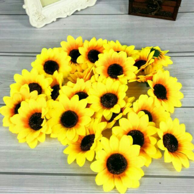 COMBO 10 ĐẦU HOA HƯỚNG DƯƠNG VẢI LỤA LIZFLOWER