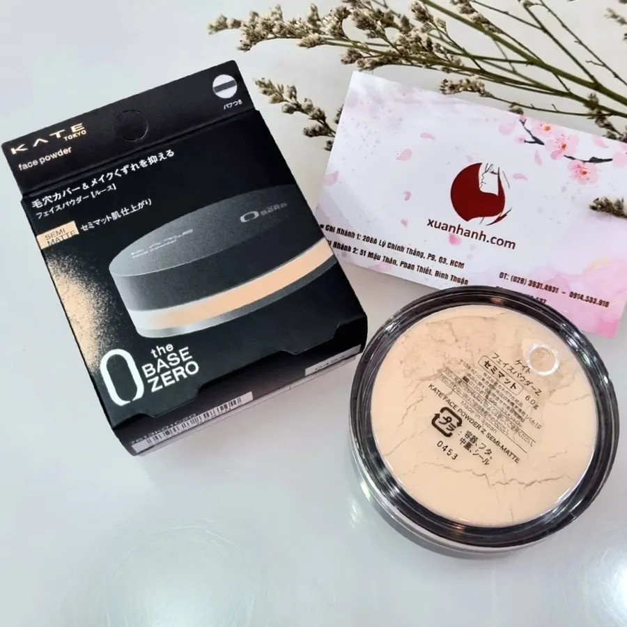 Phấn phủ bột Kanebo Kate The Base Zero Face Powder kiềm dầu, matte da, #Natural