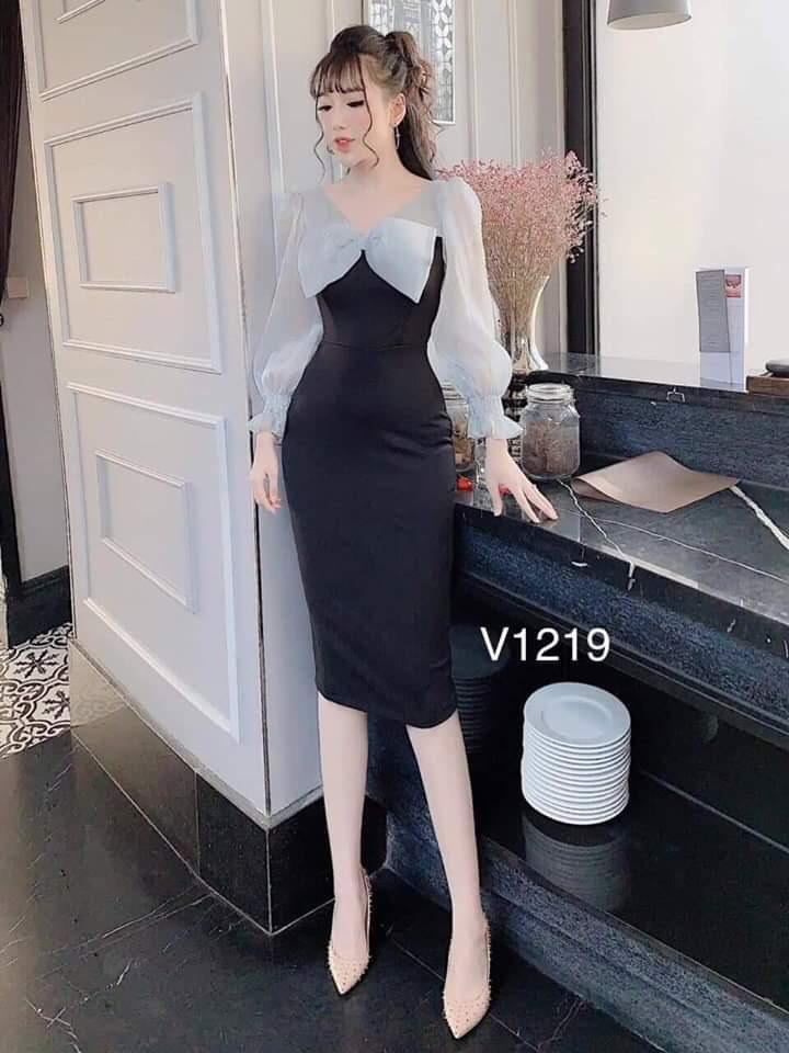 Đầm ôm body công chúa nơ cao cấp