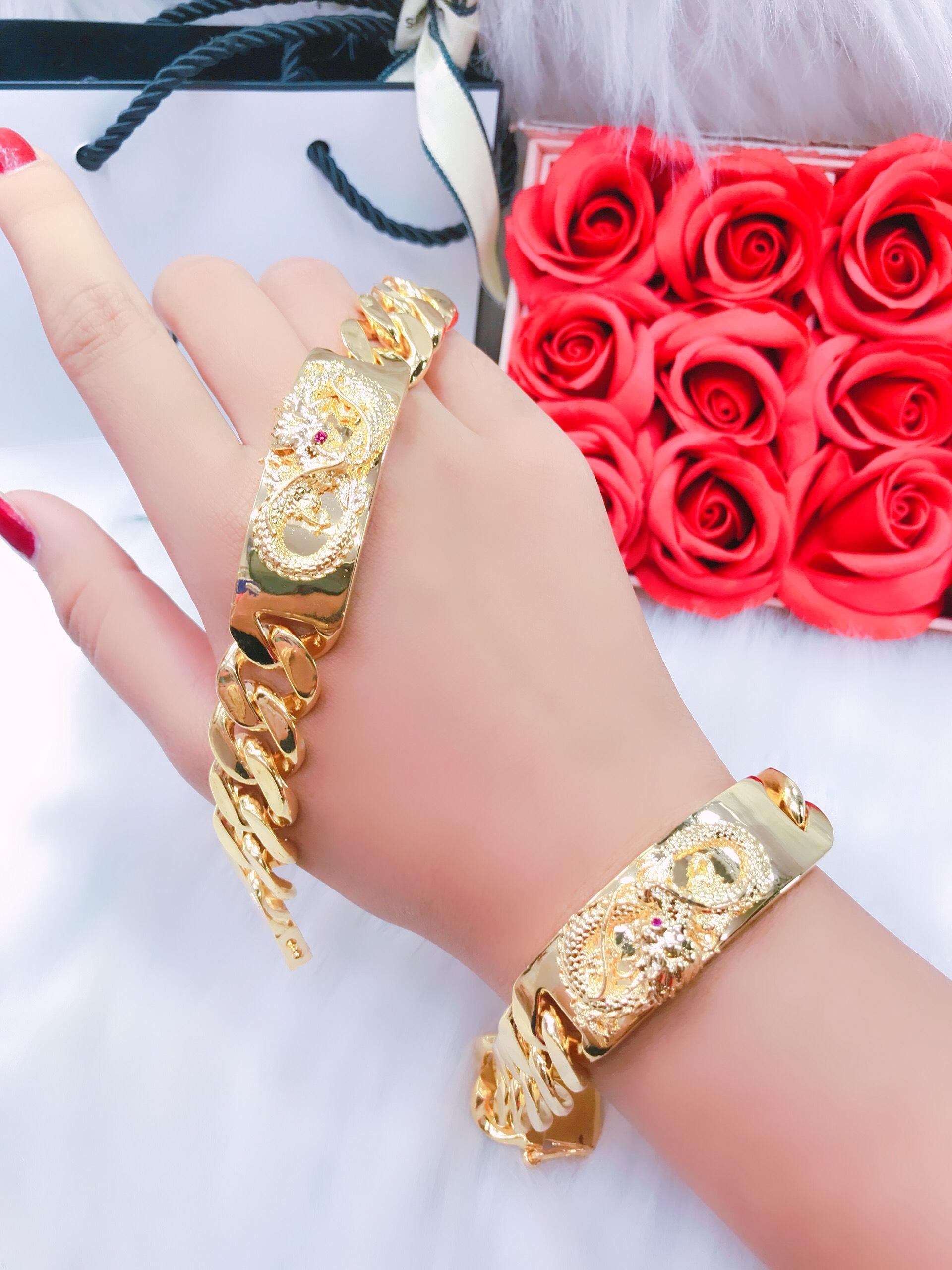 [ Xả Kho Lắc Tay Nam Chạm Rồng Giá Cực Rẻ - Shop ] qc100r- L160996 - Thiết Kế Hàn Quốc - Bền Màu, Chất Liệu Lõi Bạc Không Đen - Thiết kế Dùng Đi Tiệc phù hợp với mọi lứa tuổi - vong deo tay bang vang, lac vang