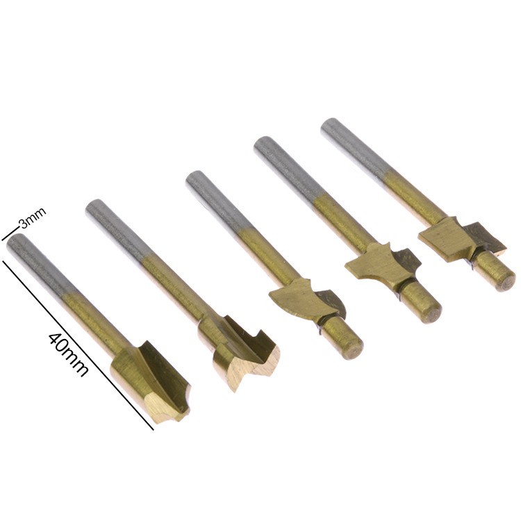 Bộ 10 mũi phay gỗ cán 3mm - dụng cụ làm lũa dremel