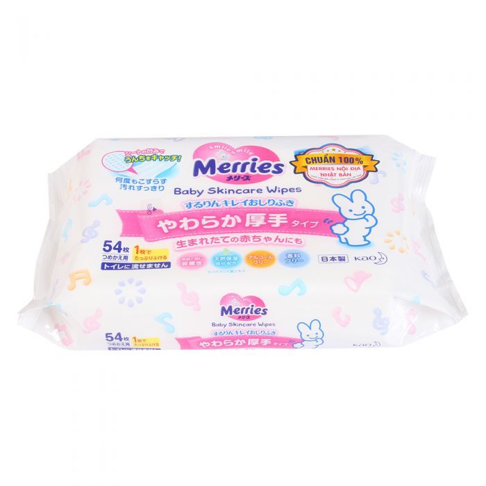 Khăn Ướt Merries Không Mùi 54 Tờ Nhật