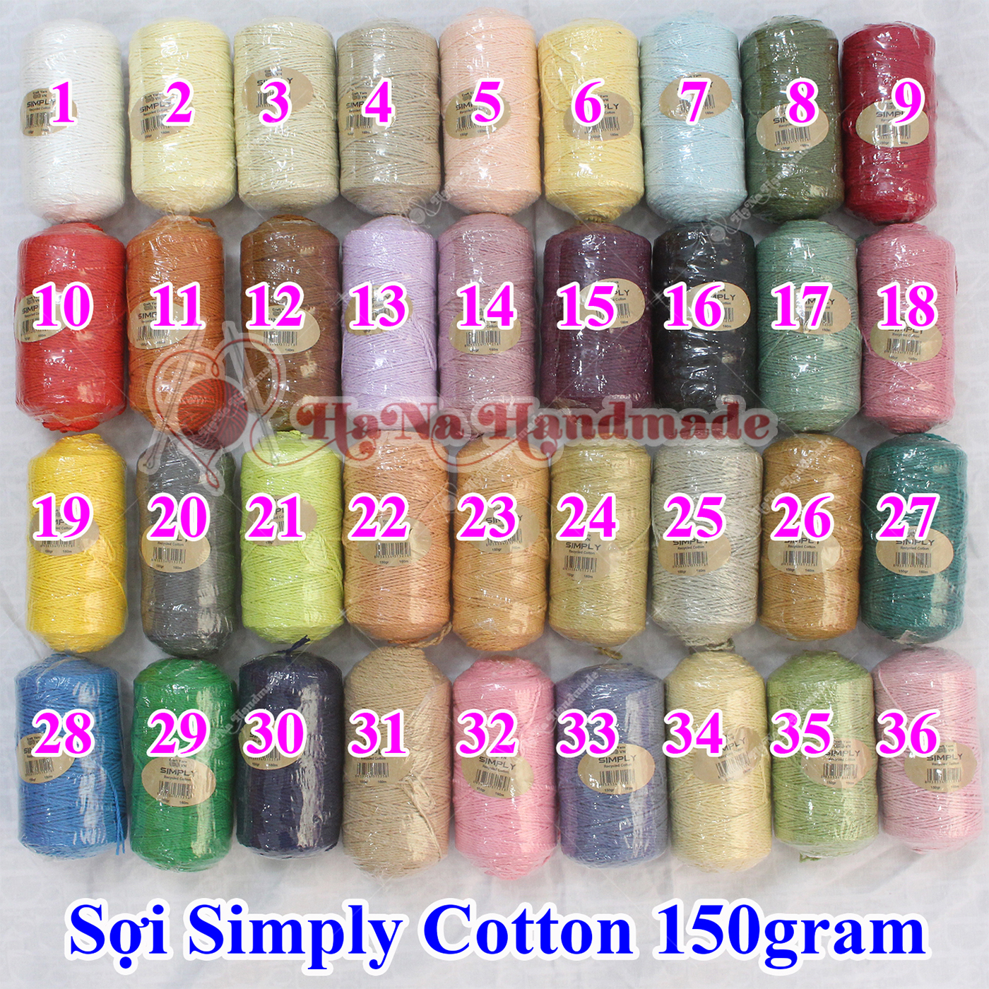 Sợi simply cotton 30k/cuộn/150gram