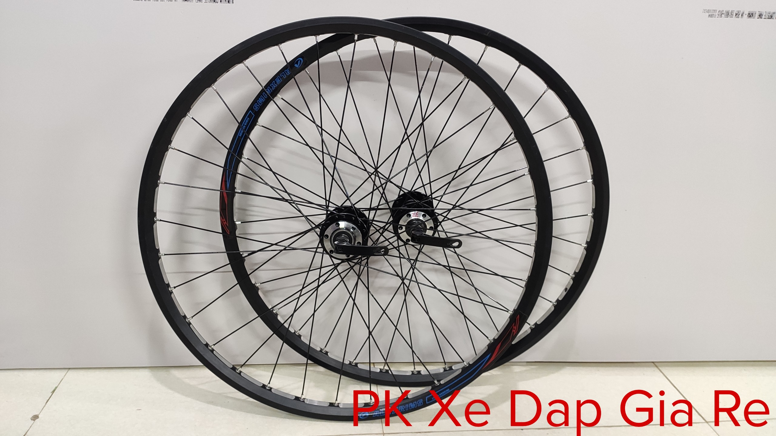 Bộ vành xe đẹp thể thao bánh 26, Vành xe đạp Thể thao đan sẵn, moayo bạc đạn, líp vặn, phanh đĩa - PK Xe Dap Gia Re